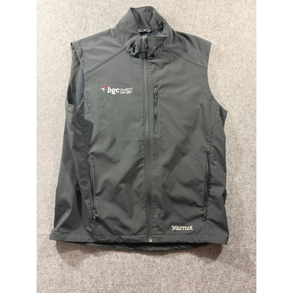 Marmot Approach Vest Men's XL Black Softshell Full Zip Core Warmth Gilet 98070